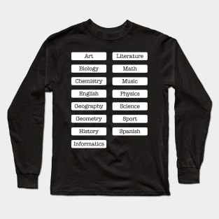 Subject Labels Long Sleeve T-Shirt